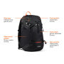 Nordic Drift Trail RCS backpack 24L, zwart, oranje