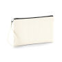 Canvas Wristlet Pouch - Natural/Black - One Size