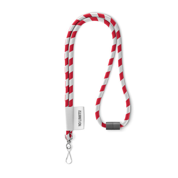 Polyester 2-kleurige koord-lanyard met full color label Polyester 2-kleurige koord-lanyard met full color label
