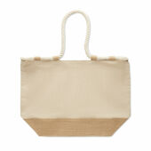 MAKENKE - Strandtas canvas/jute - Beige MAKENKE - Strandtas canvas/jute - Beige