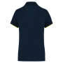 Contrasterende damespolo Day To Day korte mouwen Navy / Fluorescent Yellow XXL