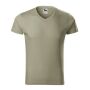 T-shirt men's Slim Fit V-neck light khaki 3XL