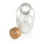 GRS recycled PET fles met bamboe dop, transparant