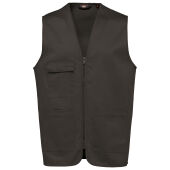 Bodywarmer polykatoen multizakken Dark Grey 4XL
