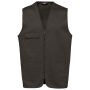 Bodywarmer polykatoen multizakken Dark Grey 4XL