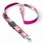 Afneembare polyester keycord met gesublimeerde satijnen overlay