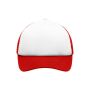 5 Panel Polyester Mesh Cap for Kids white/red