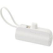 Alnair Type-C powerbank van 5000 mAh 10 W van gerecycled plastic met ingebouwde klapstandaard en 2 in 1 kabel - Wit
