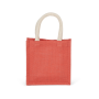 Shopper van jutecanvas - klein model True Coral One Size