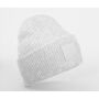 DEEP CUFFED TONAL PATCH BEANIE, CLOUD GREY, One size, BEECHFIELD