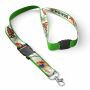 Afneembare polyester keycord met gesublimeerde satijnen overlay