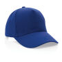 Impact AWARE™ 5 panel 280gr recycled katoenen cap, blauw