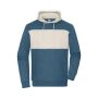 Sweat-Hoody colour-block UNISEX dusty-blue/sandstone 3XL