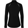 Estambul damessweater met lange mouwen en halve rits - Zwart - S