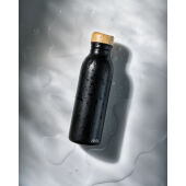 Avira Alcor RCS gerecycled RVS enkelwandige waterfles 600ML, zwart
