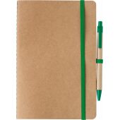 Gerecycled kartonnen notitieboekje (A5) Theodore groen