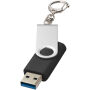 Rotate USB 3.0 met sleutelhanger - Zwart - 64GB