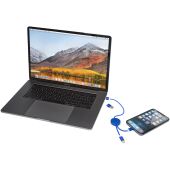 Alasia 5-in-1 30 cm datasynchronisatie- en 27 W snellaadkabel van gerecycled aluminium en plastic - Koningsblauw
