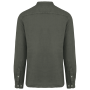 Verwassen linnen herenoverhemd met maokraag Washed Organic Khaki XXL