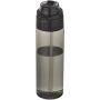Theron 700 ml RCS-waterfles van gerecycled plastic met een deksel met dubbele functie en een uitklapbaar rietje - Zwart Theron 700 ml RCS-waterfles van gerecycled plastic met een deksel met dubbele functie en een uitklapbaar rietje - Zwart