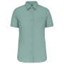 Overhemd in onderhoudsvriendelijk polykatoen-popeline korte mouwen dames Sage XS