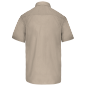 Overhemd in onderhoudsvriendelijk polykatoen-popeline korte mouwen heren Beige XS Overhemd in onderhoudsvriendelijk polykatoen-popeline korte mouwen heren Beige XS