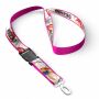 Afneembare polyester keycord met gesublimeerde satijnen overlay
