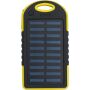 Rubberen ABS zonne-energie powerbank Arin geel Rubberen ABS zonne-energie powerbank Arin geel