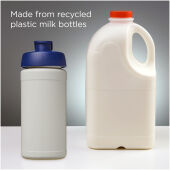 Baseline 500 ml sportflaska med fliplock av återvunnet material - Natural/Blå