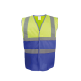 Tweekleurig veiligheidshesje Hi Vis Yellow / Royal Blue 3XL