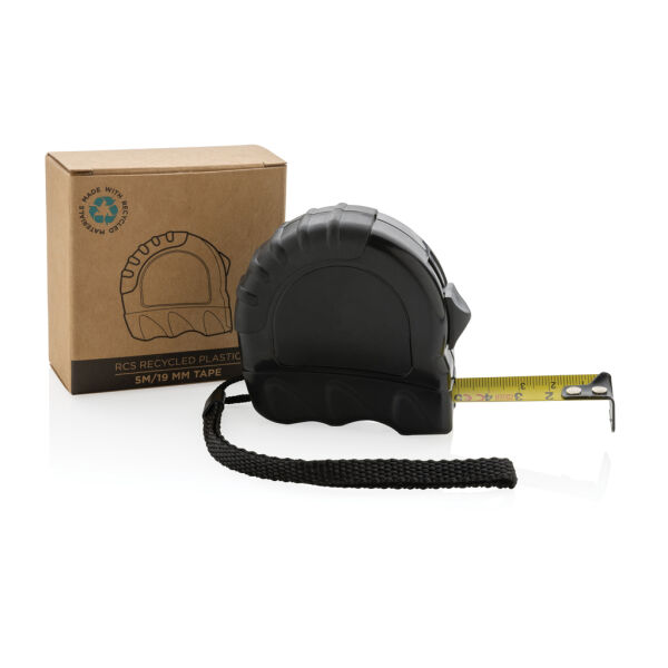 RCS gerecycled plastic 5M/19 mm rolmaat, zwart RCS gerecycled plastic 5M/19 mm rolmaat, zwart