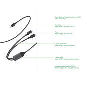 Terra 100W RCS Dual USB-C oplaadkabel, zwart, grijs