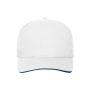 5 Panel Sandwich Cap Organic Cotton white/navy one size