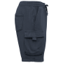 Duurzame verwassen herencargoshort van French Terry Washed Navy Blue XXL