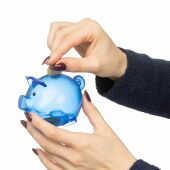 Recycled PS-kunststof spaarvarken Vivi rood