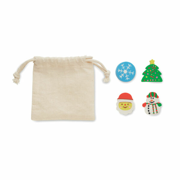 RUBBIES - Set of 4 Christmas erasers