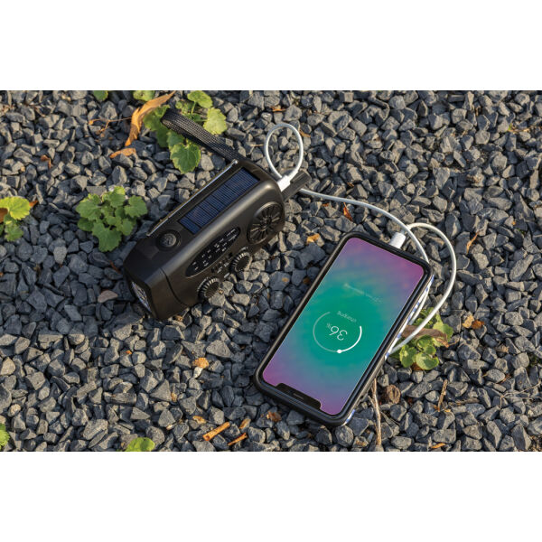RescueWave noodradio van RCS gerecycled plastic, zwart RescueWave noodradio van RCS gerecycled plastic, zwart