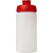 Baseline® Plus 500 ml sportfles met flipcapdeksel - Transparent/Rood