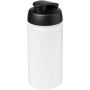 Baseline® Plus grip 500 ml sportfles met flipcapdeksel - Transparant/Zwart