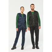 Gevoerde uniseks gilet van polykatoen multizakken Navy M