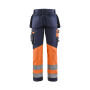 High Vis werkbroek met stretch en gereedschapszakken