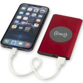 Juice type-C draadloze powerbank van 4000 mAh van gerecycled aluminium - Rood
