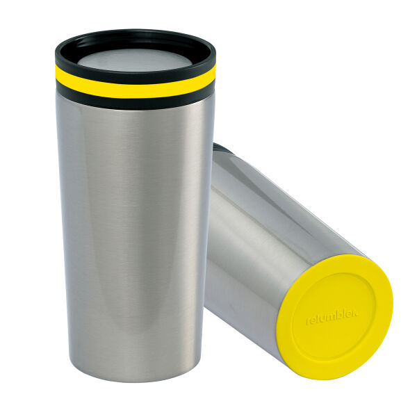 Thermobeker RETUMBLER-myDRINQEO - geel, zilver Thermobeker RETUMBLER-myDRINQEO - geel, zilver
