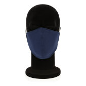 Herbruikbaar 2 laags katoenen gezichtsmasker, donkerblauw