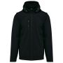 3-laagse uniseks softshelljas met afneembare capuchon en mouwen Black 5XL