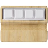 Algol telefoonstandaard en fidgetspeeltje van gerecycled plastic met bamboedetails - Hout