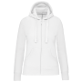 Damessweater met rits en capuchon White XS