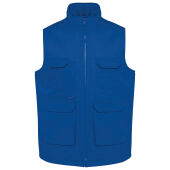 Gewatteerde uniseks bodywarmer van polykatoen multizakken Royal Blue 5XL