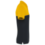 Ecologische uniseks polo met korte mouwen in twee kleuren Black / Yellow 3XL