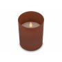 Nyelle oplaadbare LED Wax kaars in glas - Bruin